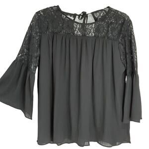 Siruiton Black Lace Top W-26 NWT Career Wear